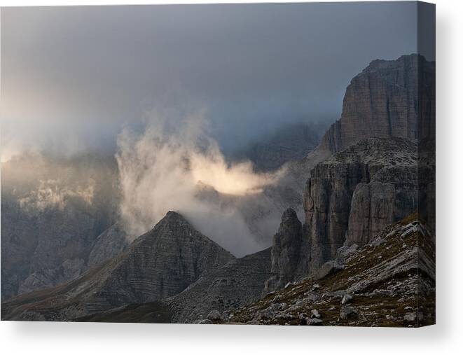 Montagna Canvas Print featuring the photograph Clouds Sunset by Marco Missiaja
