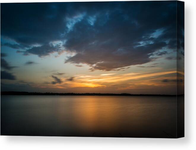 Clouds Canvas Print featuring the photograph Cloudy Lake Sunset by Todd Aaron