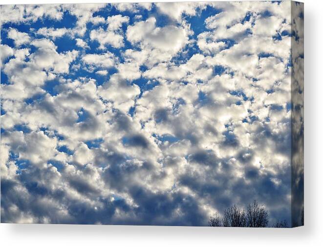 Sky Canvas Print featuring the photograph Clumps of Clouds by Eileen Brymer