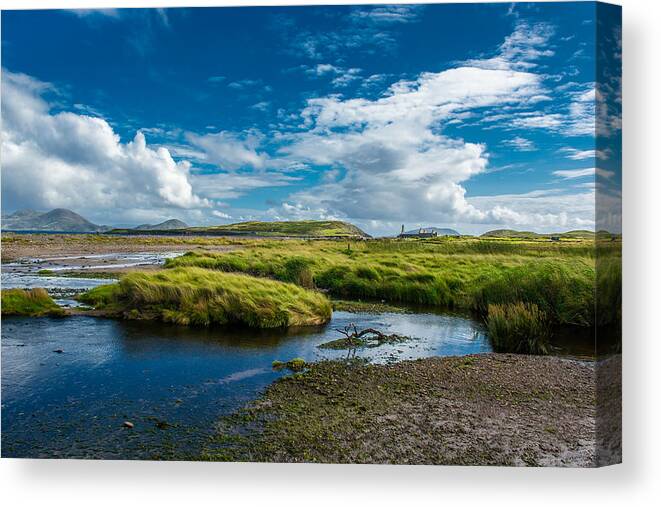 Ireland Canvas Print featuring the photograph Coastal Landscape in Ireland by Andreas Berthold