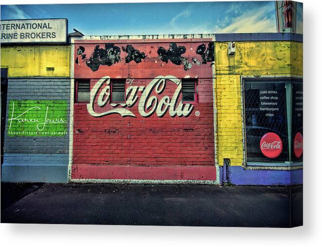 Coca-cola Canvas Print featuring the photograph Coca-Cola Building by Karen Lewis