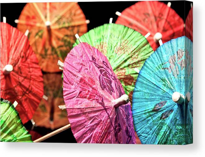 Cocktail Canvas Print featuring the photograph Cocktail Umbrellas IV by Tom Mc Nemar