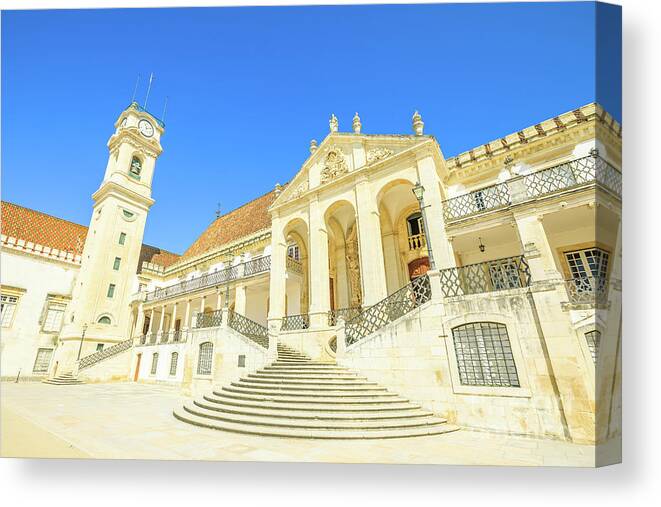 Coimbra Canvas Print featuring the photograph Coimbra University Portugal by Benny Marty