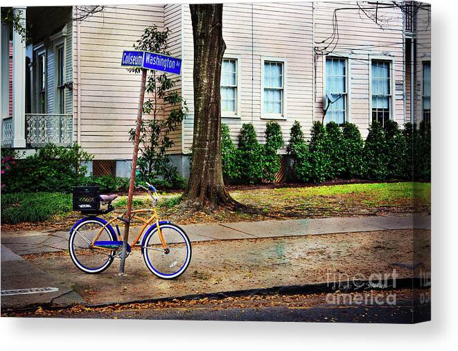 Louisiana Canvas Print featuring the photograph Coliseum-Washington Bicycle by Craig J Satterlee