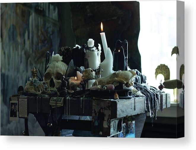 Skull Canvas Print featuring the photograph Collection Podium by Preston Maurer