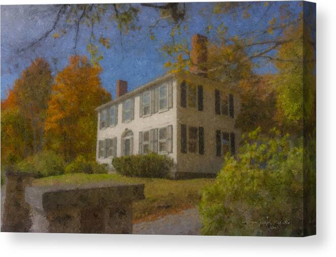 Colonial Canvas Print featuring the painting Colonial House on Main Street, Easton by Bill McEntee