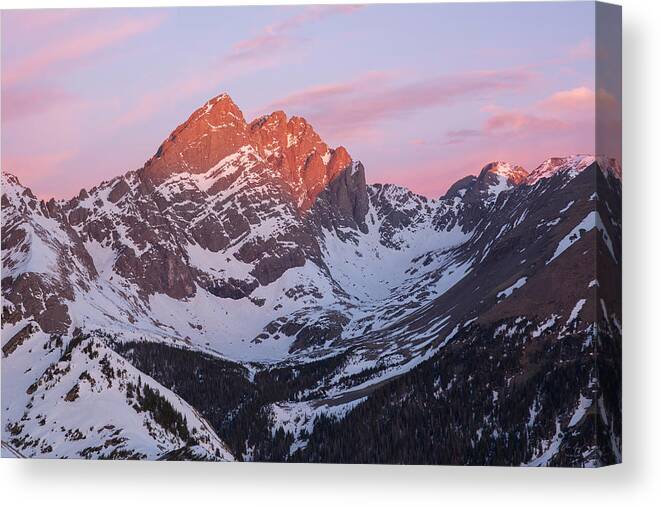 Colorado Canvas Print featuring the photograph Colorado 14ers Crestone Needle and Crestone Peak by Aaron Spong