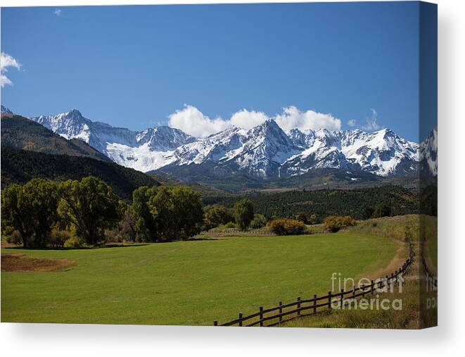 San Juan Mountains Canvas Print featuring the photograph Colorado Ranch by Timothy Johnson
