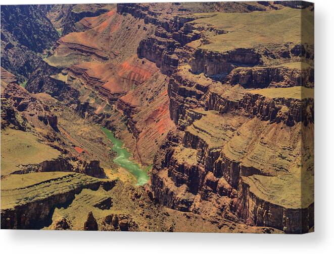 Grand Canyon Canvas Print featuring the photograph Colorado River Snaking thruogh Grand Canyon by Don Wolf