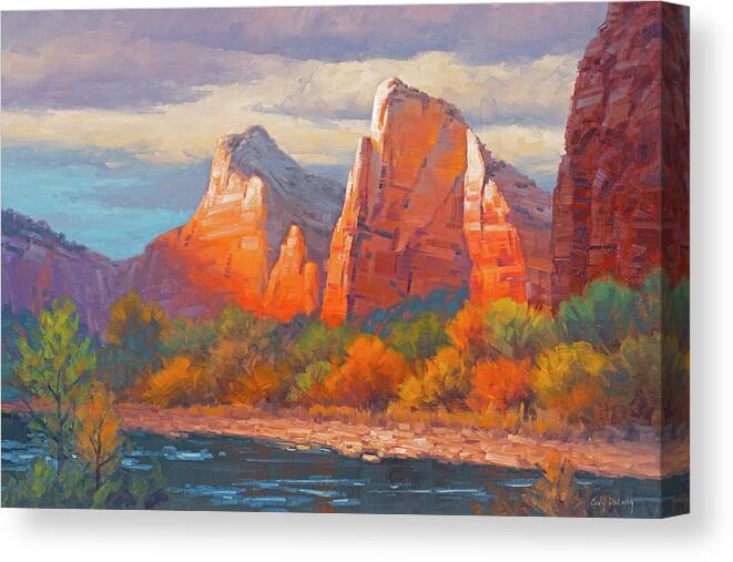 Zion Canvas Print featuring the painting Colors of the Court by Cody DeLong
