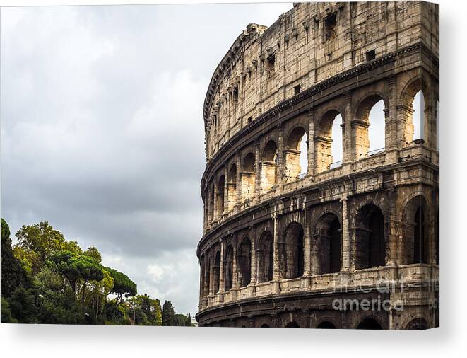 Colosseum Closeup Canvas Print featuring the photograph Colosseum Closeup by Prints of Italy