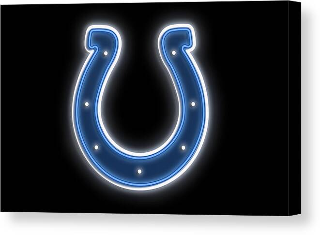 Indianapolis Canvas Print featuring the digital art Colts Neon Sign by Ricky Barnard