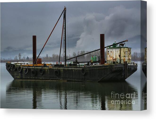 Tug Boat Canvas Print featuring the photograph Columbia River Gorge Tug Boat by Adam Jewell