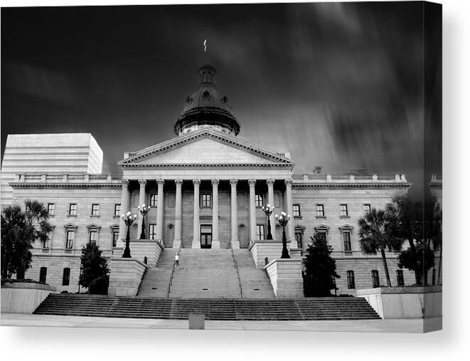 Government Building Canvas Print featuring the photograph Columbia South Carolina State House by Gray Artus
