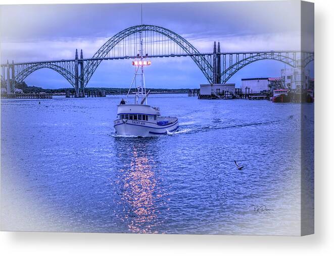 Bay Canvas Print featuring the photograph Coming Home after run by Bill Posner