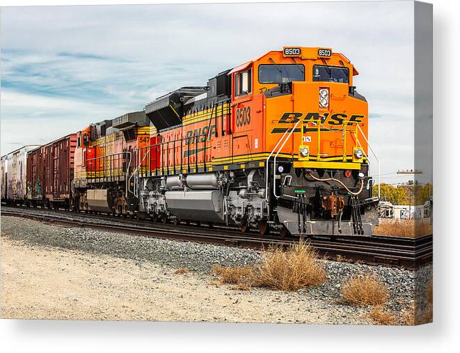 Train Canvas Print featuring the photograph Coming Through Livingston by Todd Klassy