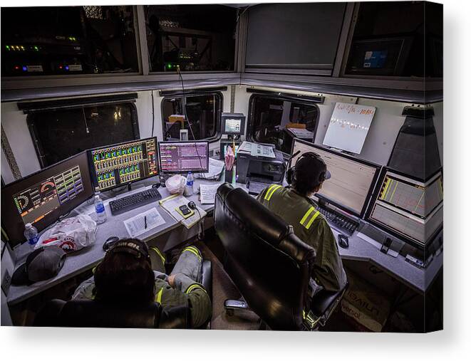 Drilling Rig Canvas Print featuring the photograph Command Center by Jonas Wingfield
