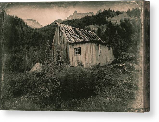 Old Shack Canvas Print featuring the photograph Compressor shack and blacksmith shop by Fred Denner