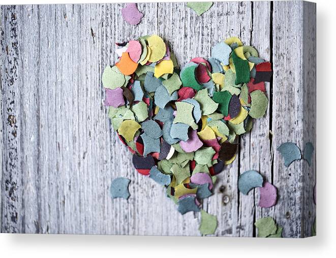 Heart Canvas Print featuring the photograph Confetti Heart by Nailia Schwarz