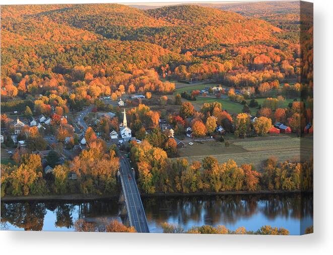 Autumn Canvas Print featuring the photograph Connecticut Valley Hills and Sunderland Fall Foliage by John Burk