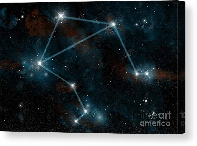 Astrology Canvas Print featuring the photograph Constellation Of Libra The Scales by Marc Ward