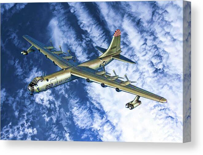 Convair B-36 Peacemaker Canvas Print featuring the digital art Convair B36 - Oil by Tommy Anderson