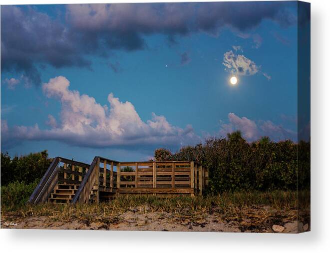Moon Canvas Print featuring the photograph Convergence by Fran Gallogly