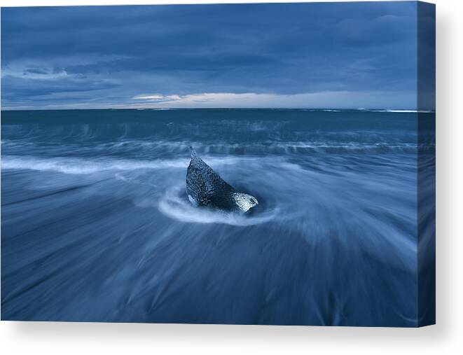 Iceland Canvas Print featuring the photograph Cool Blue by Dustin LeFevre