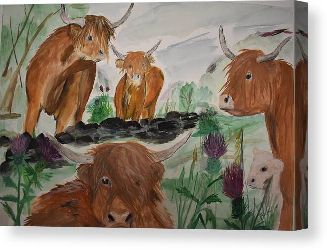 Cood Canvas Print featuring the painting Coos by Susan Voidets