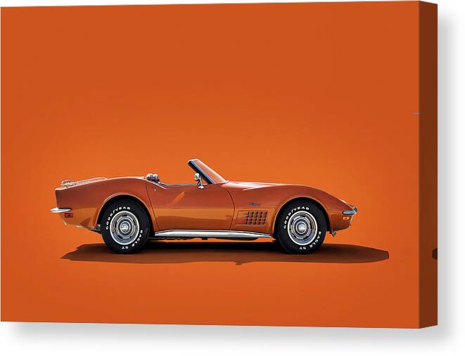 Corvette Canvas Print featuring the digital art 1972 Corvette by Douglas Pittman