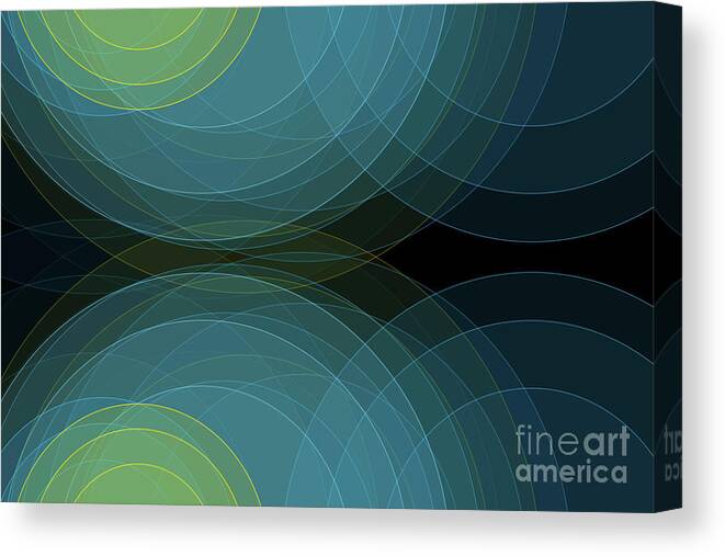 Abstract Canvas Print featuring the digital art Coral Reef Semi Circle Background Horizontal by Frank Ramspott