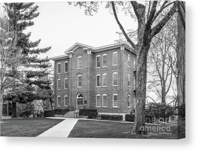 Cornell College Canvas Print featuring the photograph Cornell College South Hall by University Icons