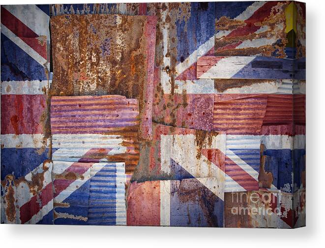 United Canvas Print featuring the photograph Corrugated Iron United Kingdom Flag by Antony McAulay