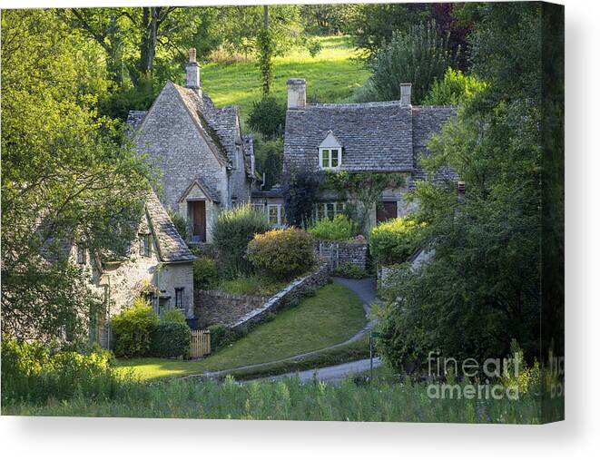 Bibury Canvas Print featuring the photograph Cotswold Cottages by Brian Jannsen