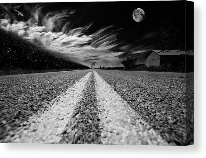 Surrealism Canvas Print featuring the photograph Country Road 51 by Kevin Cable