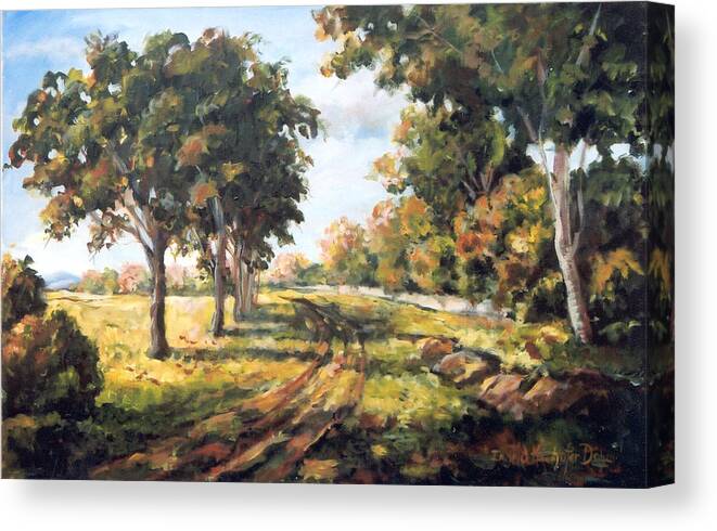 Ingrid Dohm Canvas Print featuring the painting Countryside by Ingrid Dohm