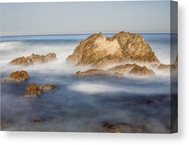 Highway 1 Canvas Print featuring the photograph Cove in Monterey CA Long Exposure by John McGraw
