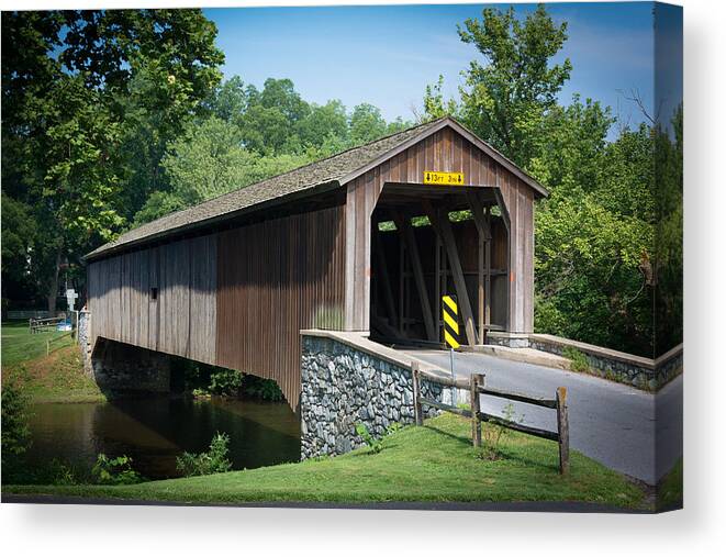 Covered Bridge Landscape Photo Canvas Print featuring the photograph Covered Bridge by Kenneth Cole