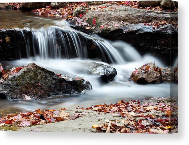 Waterfall Canvas Print featuring the photograph Coxing Kill in Autumn #1 by Jeff Severson
