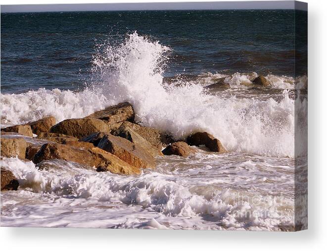 Seascape Canvas Print featuring the photograph Crashing Surf by Eunice Miller