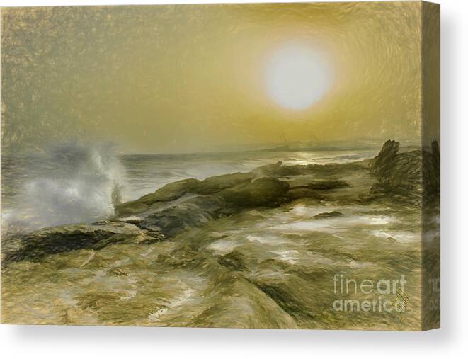 Sunset At French Beach Canvas Print featuring the digital art Crashing Wave by Syed Muhammad Munir ul Haq