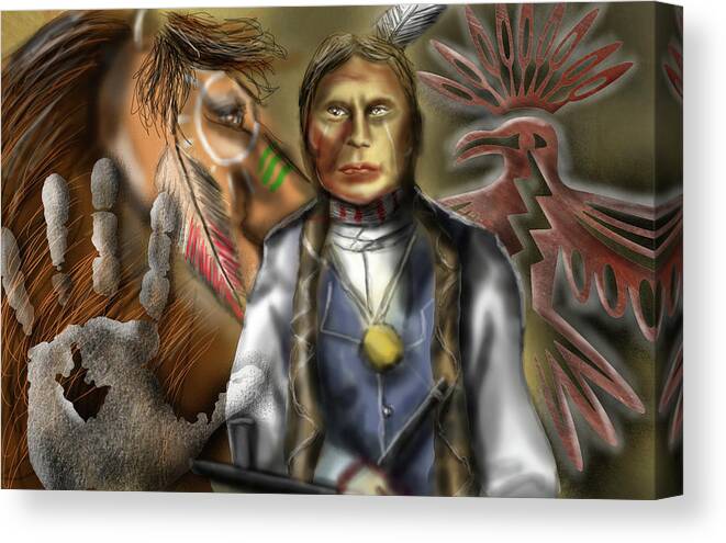 Canvas Print featuring the painting Crazy Horse by Rob Hartman