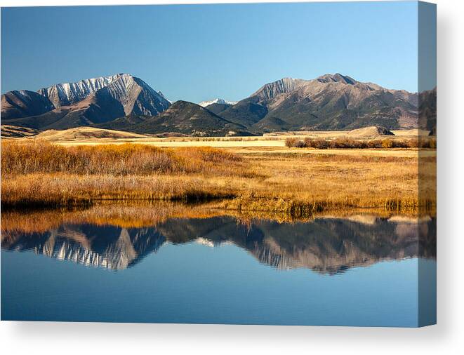 Mountains Canvas Print featuring the photograph Crazy Mountain Reflections by Todd Klassy