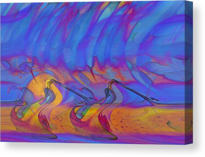 Creative Motion Canvas Print featuring the digital art Creative Motion by Linda Sannuti