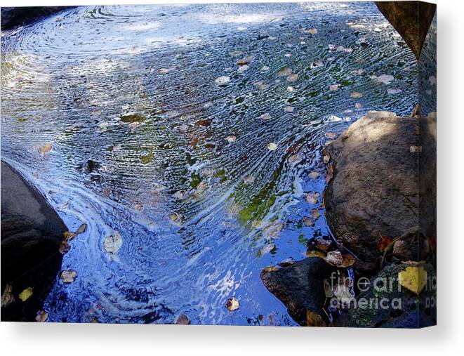 Autumn Canvas Print featuring the photograph Creek Pool Designs by Sandra Updyke