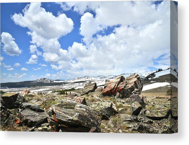Wyoming Canvas Print featuring the photograph Crest of Big Horn Pass in Wyoming by Ray Mathis