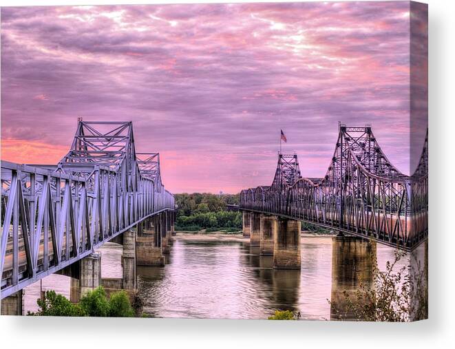 Vicksburg Canvas Print featuring the photograph Crossing the Mississippi by JC Findley