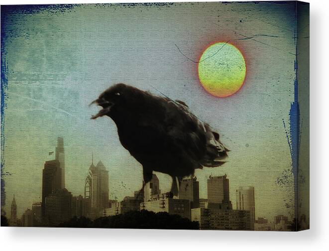 Crow Canvas Print featuring the photograph Crowzilla by Bill Cannon