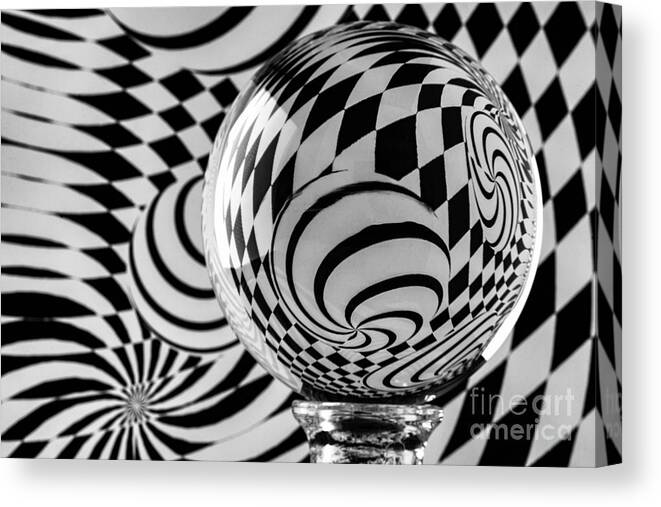 Crystal Ball Canvas Print featuring the photograph Crystal Ball Op Art 7 by Steve Purnell