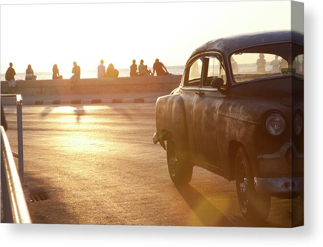 Cuban Street Life Canvas Print featuring the photograph Cuba #4 by David Chasey